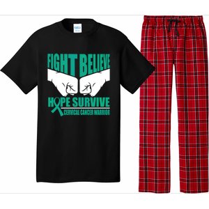 Fight Hope Survive Cervical Cancer Warrior Gift Pajama Set