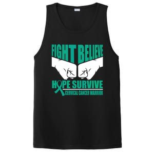 Fight Hope Survive Cervical Cancer Warrior Gift PosiCharge Competitor Tank