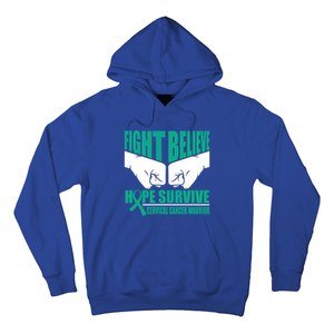 Fight Hope Survive Cervical Cancer Warrior Gift Hoodie