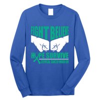 Fight Hope Survive Cervical Cancer Warrior Gift Long Sleeve Shirt