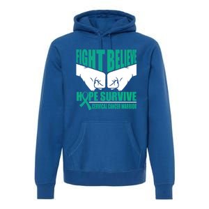 Fight Hope Survive Cervical Cancer Warrior Gift Premium Hoodie