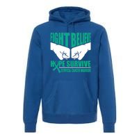 Fight Hope Survive Cervical Cancer Warrior Gift Premium Hoodie