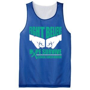 Fight Hope Survive Cervical Cancer Warrior Gift Mesh Reversible Basketball Jersey Tank