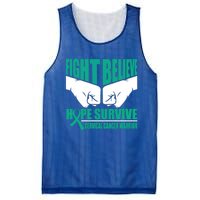 Fight Hope Survive Cervical Cancer Warrior Gift Mesh Reversible Basketball Jersey Tank