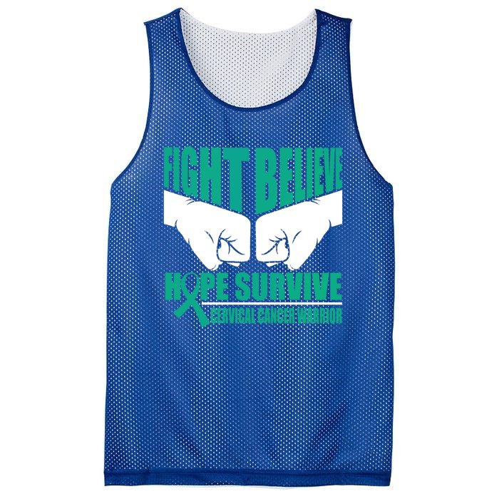 Fight Hope Survive Cervical Cancer Warrior Gift Mesh Reversible Basketball Jersey Tank