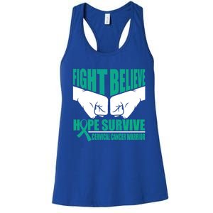 Fight Hope Survive Cervical Cancer Warrior Gift Women's Racerback Tank