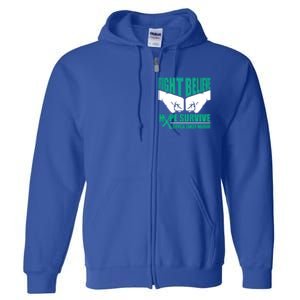 Fight Hope Survive Cervical Cancer Warrior Gift Full Zip Hoodie