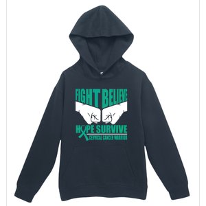 Fight Hope Survive Cervical Cancer Warrior Gift Urban Pullover Hoodie