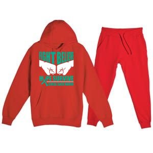 Fight Hope Survive Cervical Cancer Warrior Gift Premium Hooded Sweatsuit Set