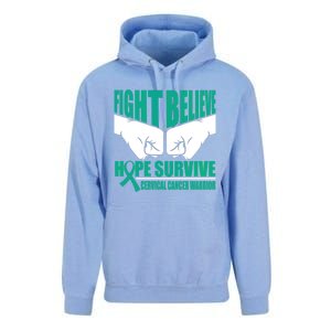 Fight Hope Survive Cervical Cancer Warrior Gift Unisex Surf Hoodie