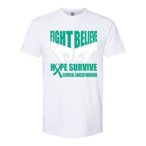 Fight Hope Survive Cervical Cancer Warrior Gift Softstyle CVC T-Shirt