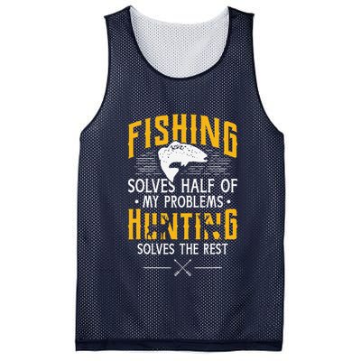 Fishing & Hunting Solve My Problems Funny Gift Mesh Reversible Basketball Jersey Tank