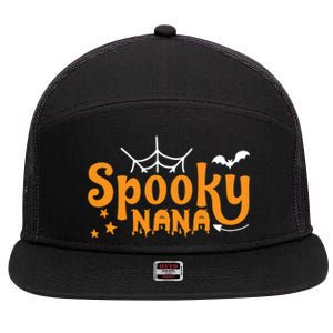 Funny Halloween Spooky Nana Gift 7 Panel Mesh Trucker Snapback Hat