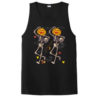 Funny Halloween Skeleton Pumpkin PosiCharge Competitor Tank