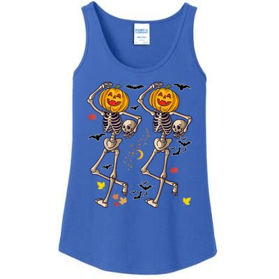 Funny Halloween Skeleton Pumpkin Ladies Essential Tank