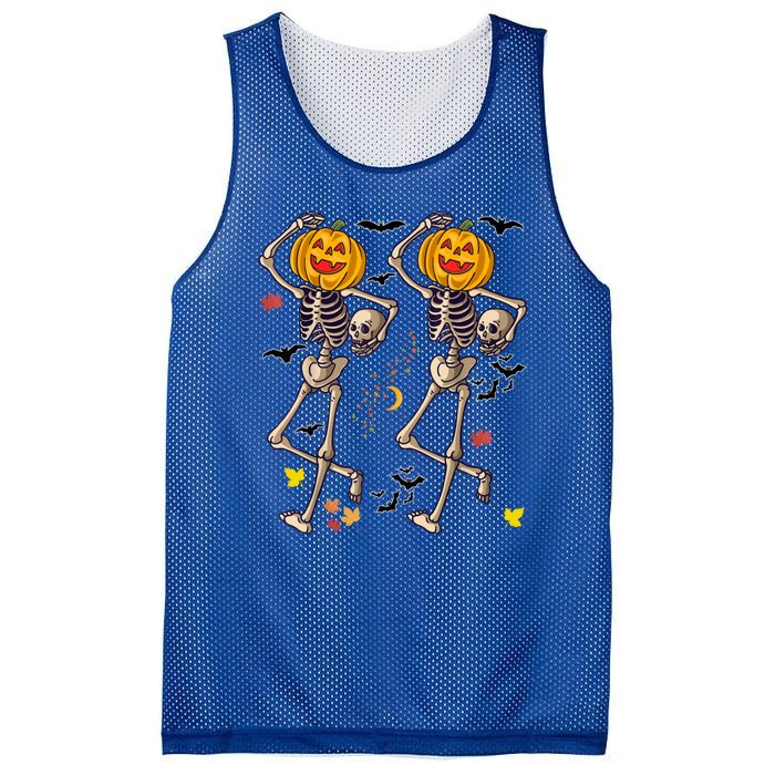 Funny Halloween Skeleton Pumpkin Mesh Reversible Basketball Jersey Tank