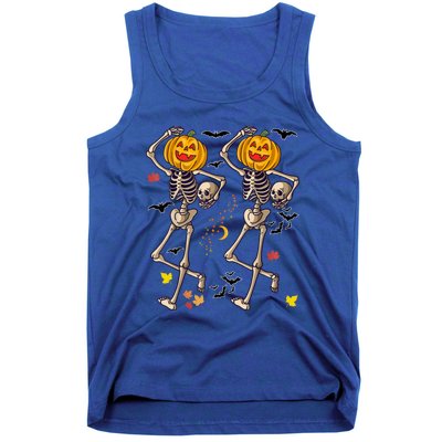 Funny Halloween Skeleton Pumpkin Tank Top