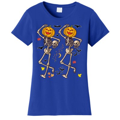 Funny Halloween Skeleton Pumpkin Women's T-Shirt