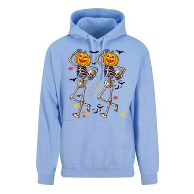 Funny Halloween Skeleton Pumpkin Unisex Surf Hoodie