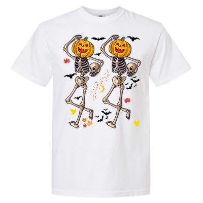 Funny Halloween Skeleton Pumpkin Garment-Dyed Heavyweight T-Shirt