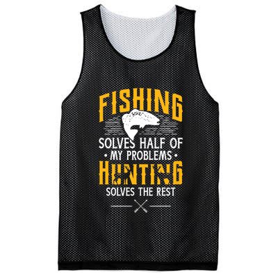 Fishing & Hunting Solve My Problems Funny Gift Mesh Reversible Basketball Jersey Tank
