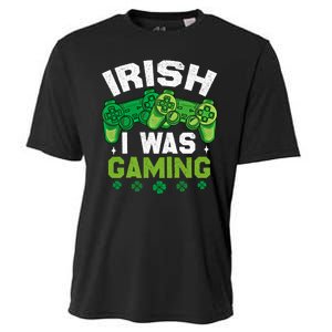 Funny Happy St PatrickS Day Video Gamer Irish I Was Gaming Gift Cooling Performance Crew T-Shirt