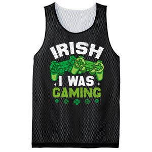 Funny Happy St PatrickS Day Video Gamer Irish I Was Gaming Gift Mesh Reversible Basketball Jersey Tank