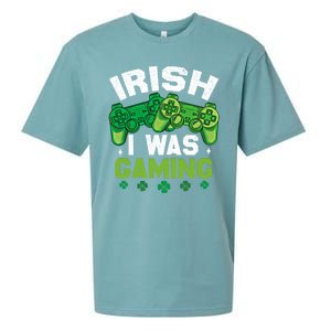 Funny Happy St PatrickS Day Video Gamer Irish I Was Gaming Gift Sueded Cloud Jersey T-Shirt