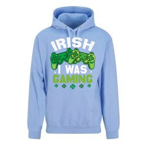 Funny Happy St PatrickS Day Video Gamer Irish I Was Gaming Gift Unisex Surf Hoodie