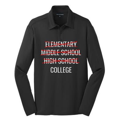 Funny High School Graduation College Bound Student Graduate Silk Touch Performance Long Sleeve Polo