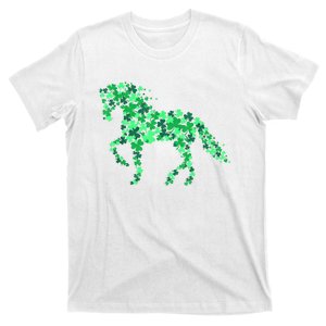 Funny Horse Shamrock For Horse Owner Riding St Patricks Day Gift T-Shirt