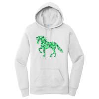 Funny Horse Shamrock For Horse Owner Riding St Patricks Day Gift Women's Pullover Hoodie