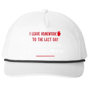 Funny Homework School Humor Saying N Student Cool Gift Snapback Five-Panel Rope Hat