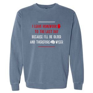 Funny Homework School Humor Saying N Student Cool Gift Garment-Dyed Sweatshirt