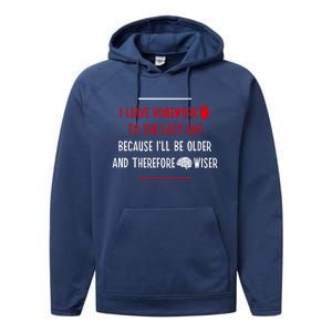 Funny Homework School Humor Saying N Student Cool Gift Performance Fleece Hoodie