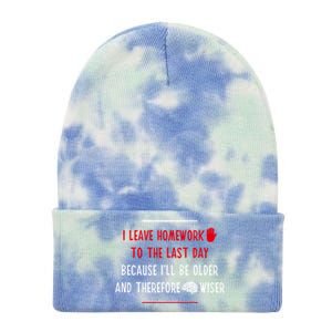 Funny Homework School Humor Saying N Student Cool Gift Tie Dye 12in Knit Beanie