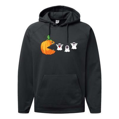 Funny Halloween Scary Pumpkin Ghosts Creepy Halloween Gamer Performance Fleece Hoodie