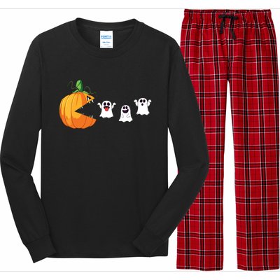 Funny Halloween Scary Pumpkin Ghosts Creepy Halloween Gamer Long Sleeve Pajama Set