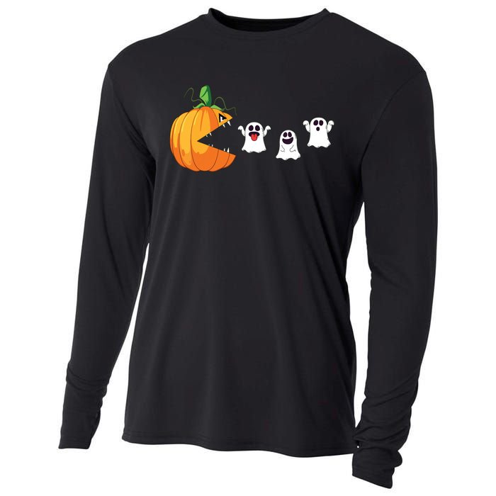 Funny Halloween Scary Pumpkin Ghosts Creepy Halloween Gamer Cooling Performance Long Sleeve Crew