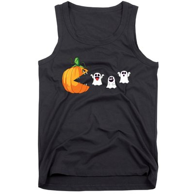 Funny Halloween Scary Pumpkin Ghosts Creepy Halloween Gamer Tank Top