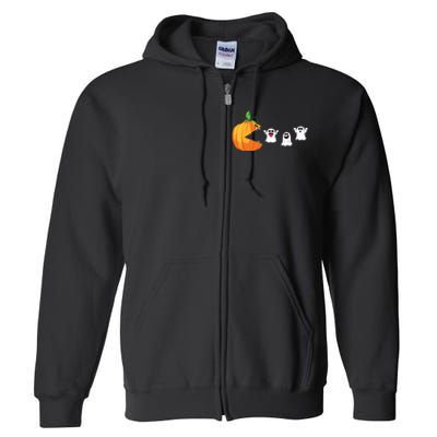 Funny Halloween Scary Pumpkin Ghosts Creepy Halloween Gamer Full Zip Hoodie