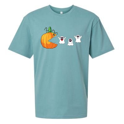 Funny Halloween Scary Pumpkin Ghosts Creepy Halloween Gamer Sueded Cloud Jersey T-Shirt