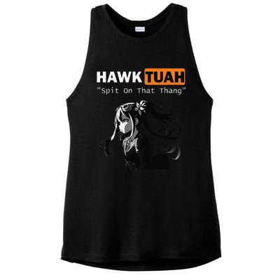 Funny Hawk Tuah Meme Anime Ladies PosiCharge Tri-Blend Wicking Tank