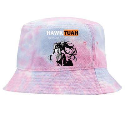 Funny Hawk Tuah Meme Anime Tie-Dyed Bucket Hat