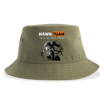 Funny Hawk Tuah Meme Anime Sustainable Bucket Hat