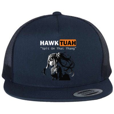 Funny Hawk Tuah Meme Anime Flat Bill Trucker Hat