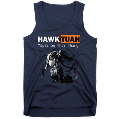 Funny Hawk Tuah Meme Anime Tank Top