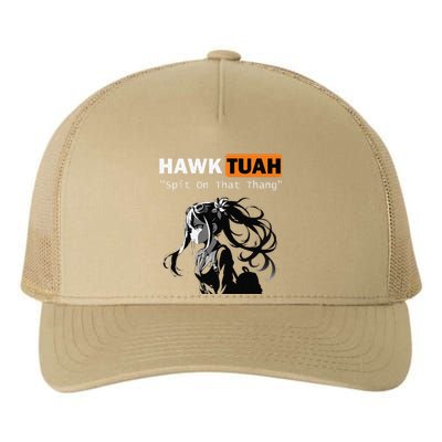 Funny Hawk Tuah Meme Anime Yupoong Adult 5-Panel Trucker Hat