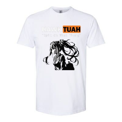 Funny Hawk Tuah Meme Anime Softstyle® CVC T-Shirt