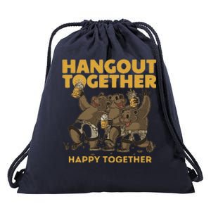 Funny Hangout Together Happy Together With Trump Drawstring Bag